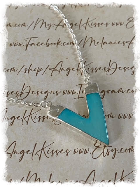 Thumbnail: Turquoise Bone Chevron Necklace