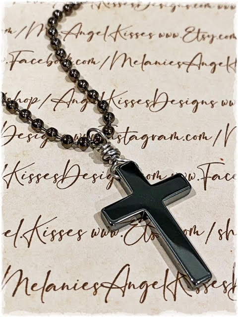 Thumbnail: Hematite Cross Pendant