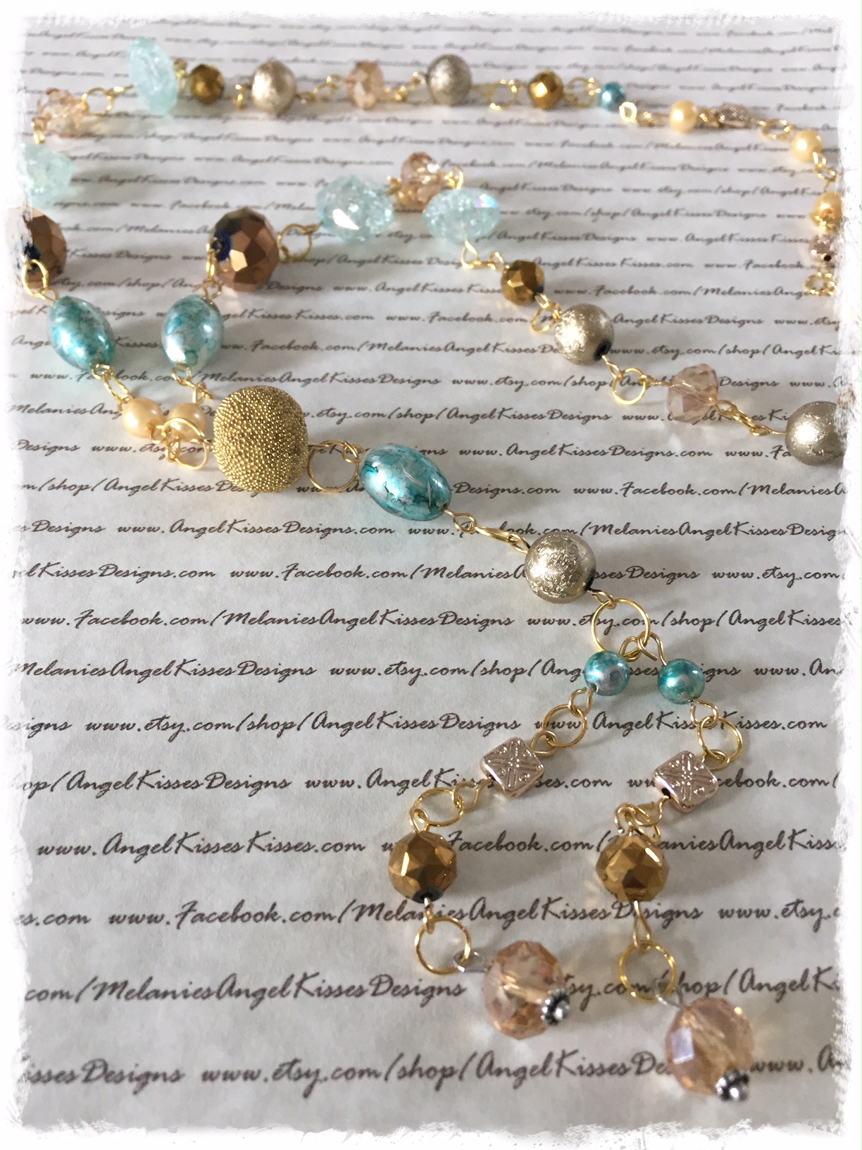 XL Beaded Aqua N Amber