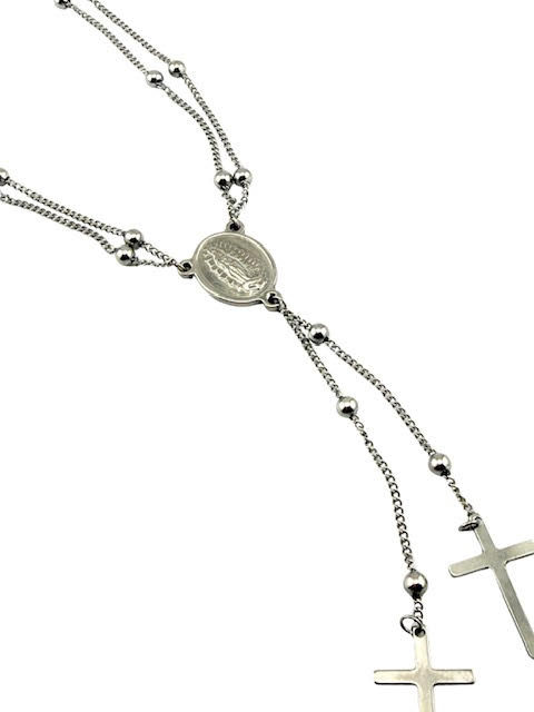 Thumbnail: Stainless Steel Rosary Choker- Silver