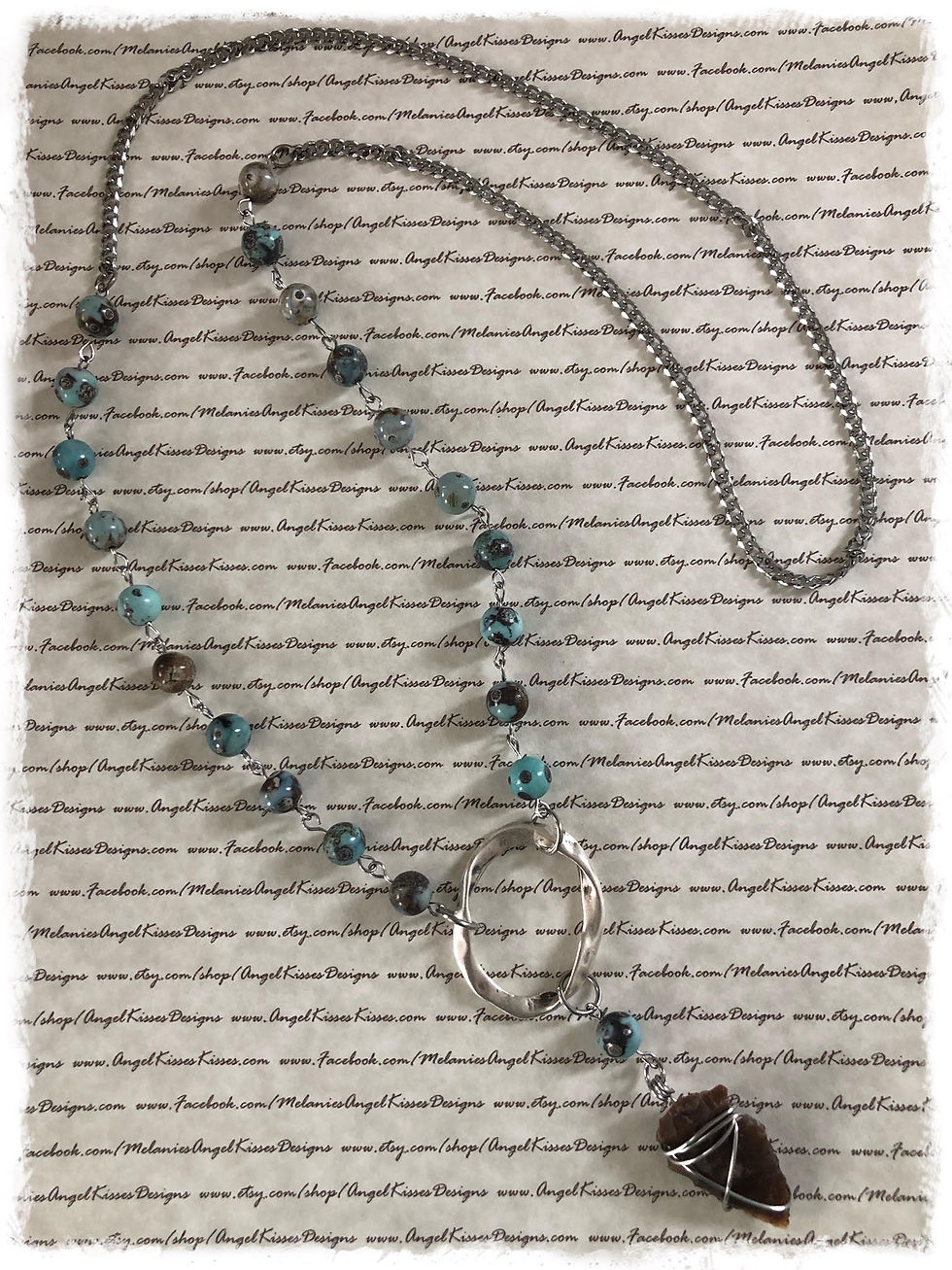 Thumbnail: Arrowhead Gemstone Necklace- "Ranch"