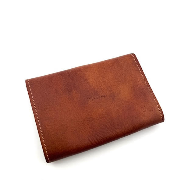 Thumbnail: Small Leather Pocket Wallet- Vintage Brown Buffalo "Wisdom"