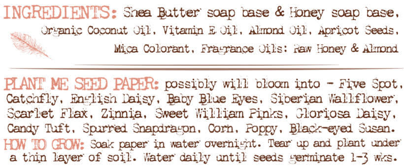 Thumbnail: Raw Honey Almond Hexagon Soap Bar with Plant Seed Paper