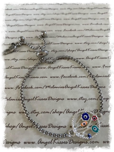 Thumbnail: Tree of Life Evil Eye Stainless Bracelet