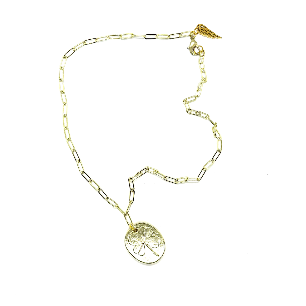 Thumbnail: the Lucky Shamrock- Golden Necklace