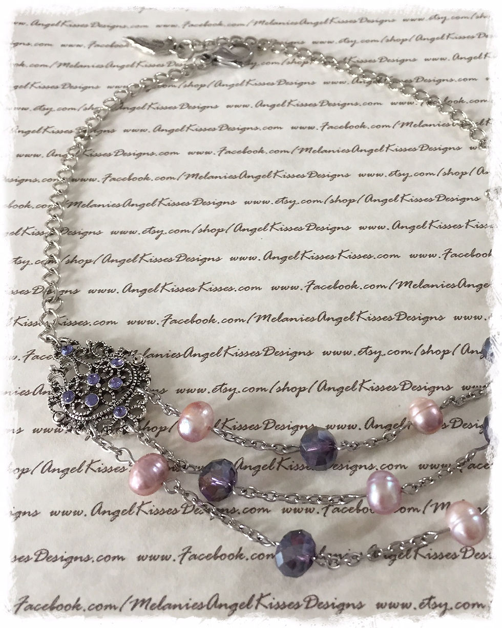 Thumbnail: Butterfly Triple Layer Choker- Lavender