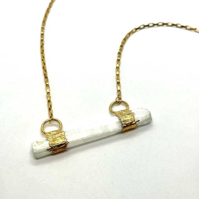 Thumbnail: Golden Selenite Bar Necklace