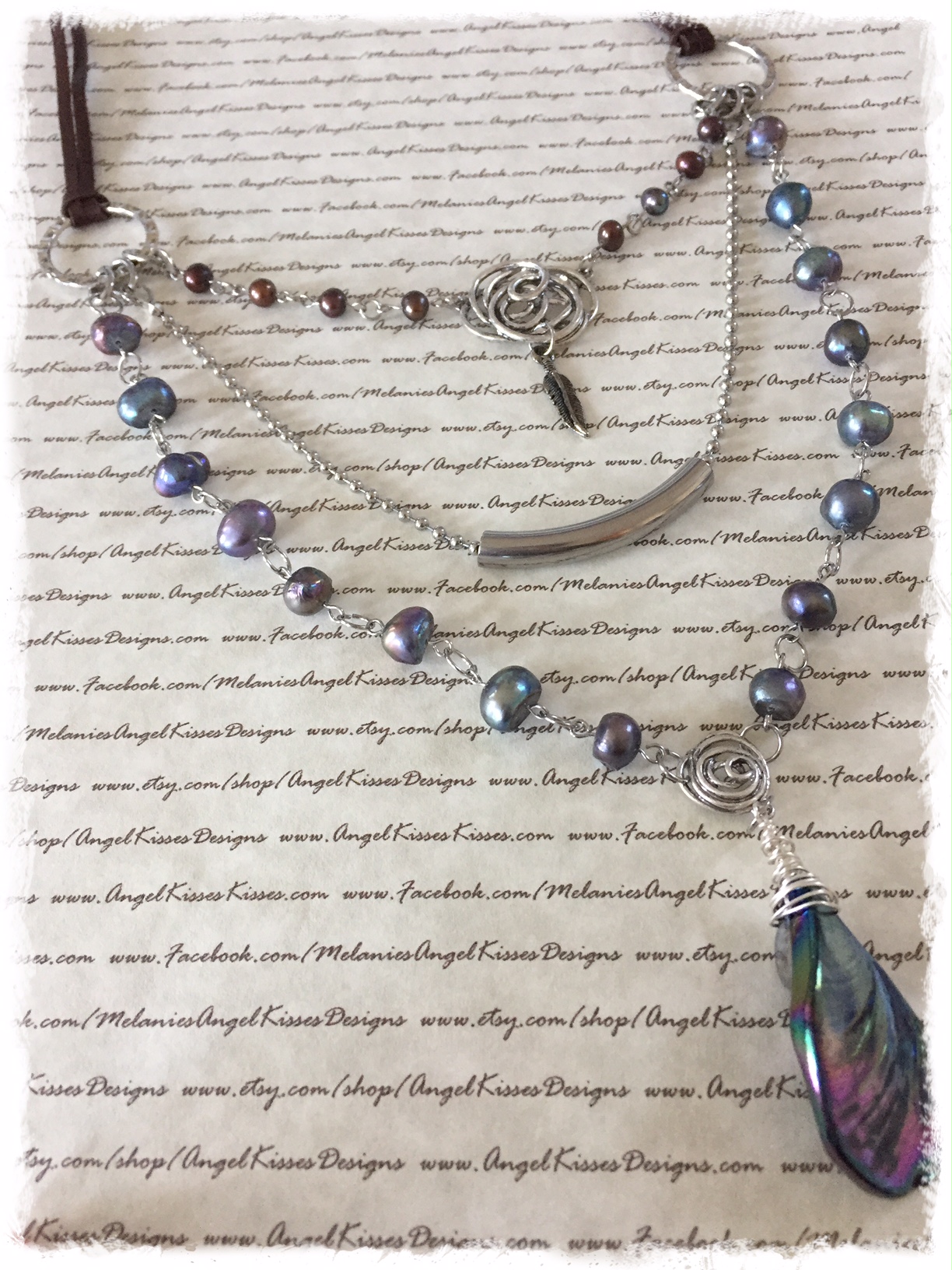 Boho triple layer Peacock Shell