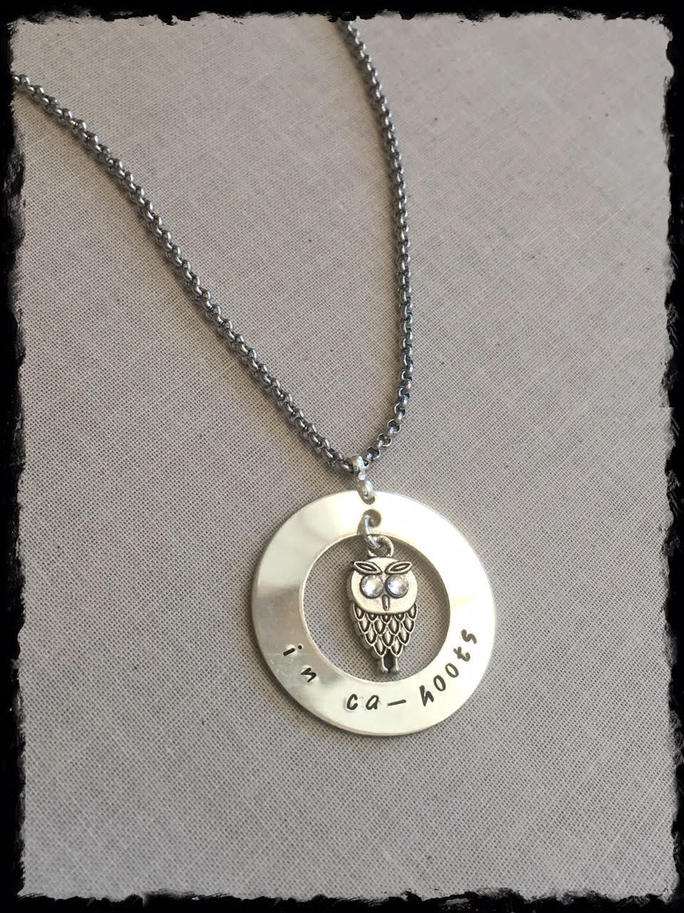 Thumbnail: In Ca-Hoots Handstamped Pendant