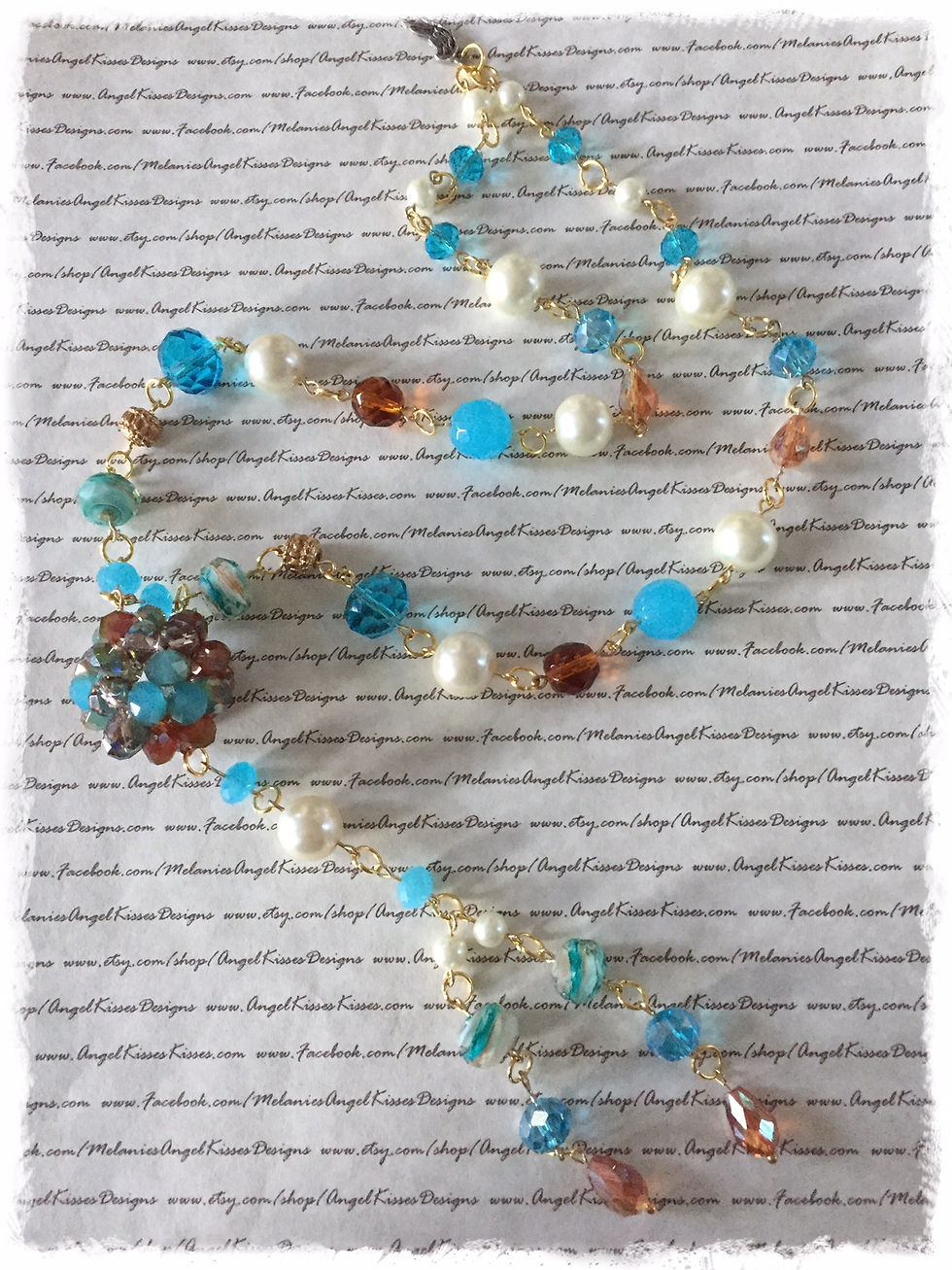Thumbnail: XL Beaded Necklace- Turquoise N Amber