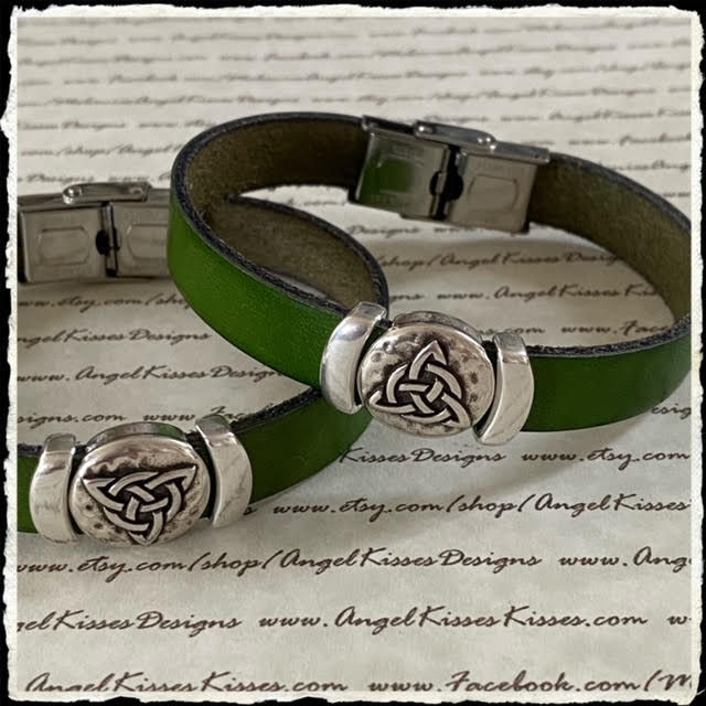 Thumbnail: Luck O Irish Kelly Green Leather Bracelet