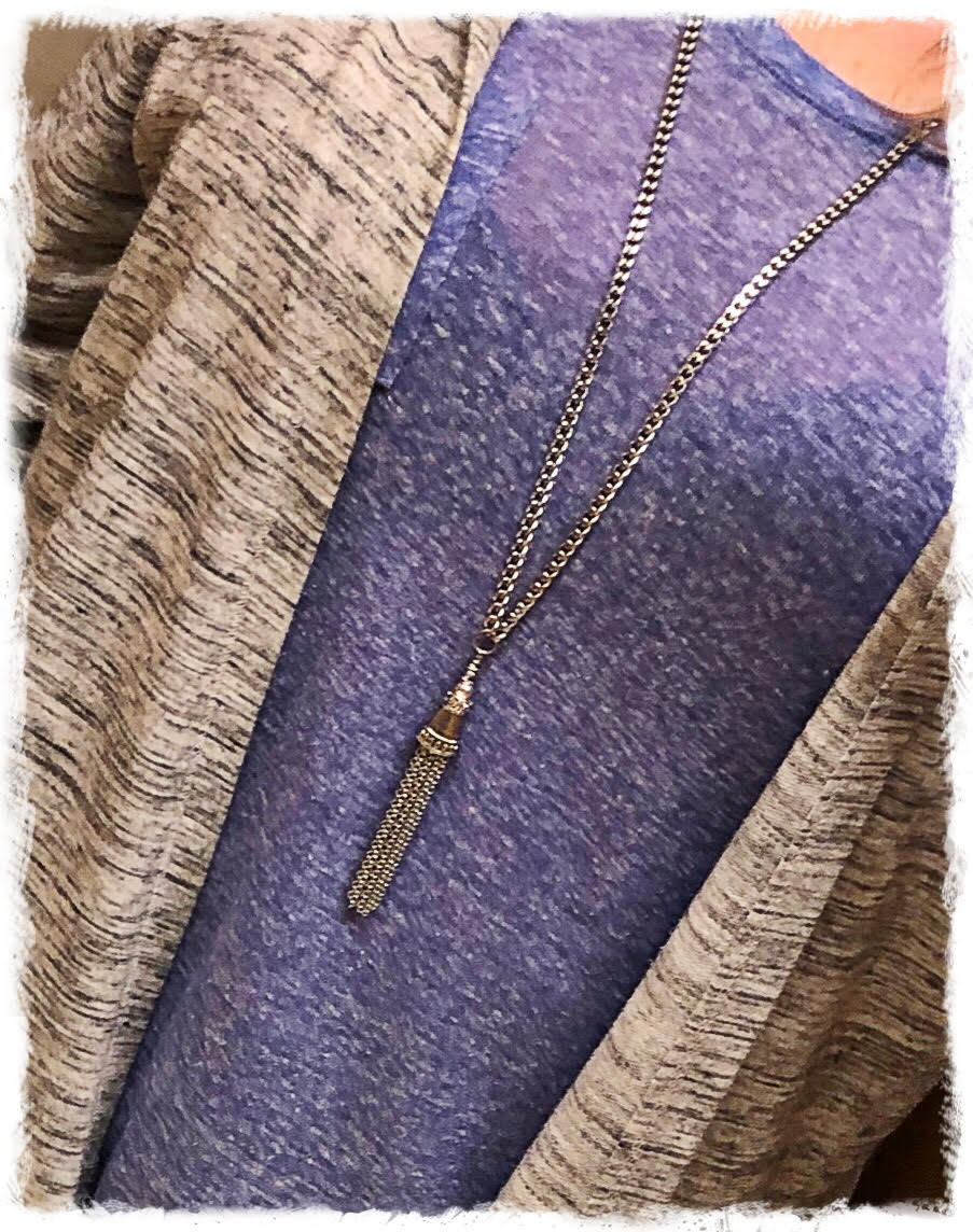 Thumbnail: Stainless Handwrapped Long Tassel Necklace