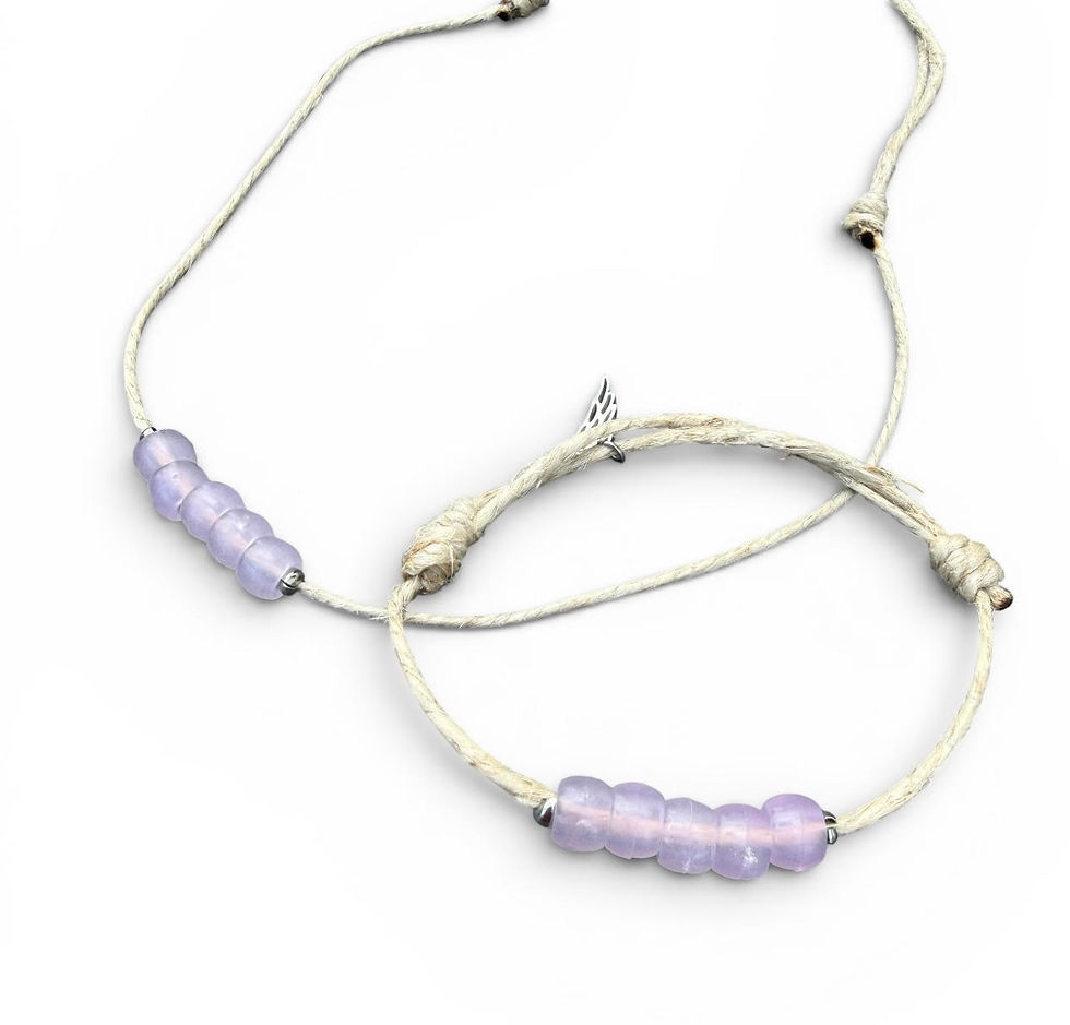Thumbnail: UV n Glow Hemp Necklace- Purple