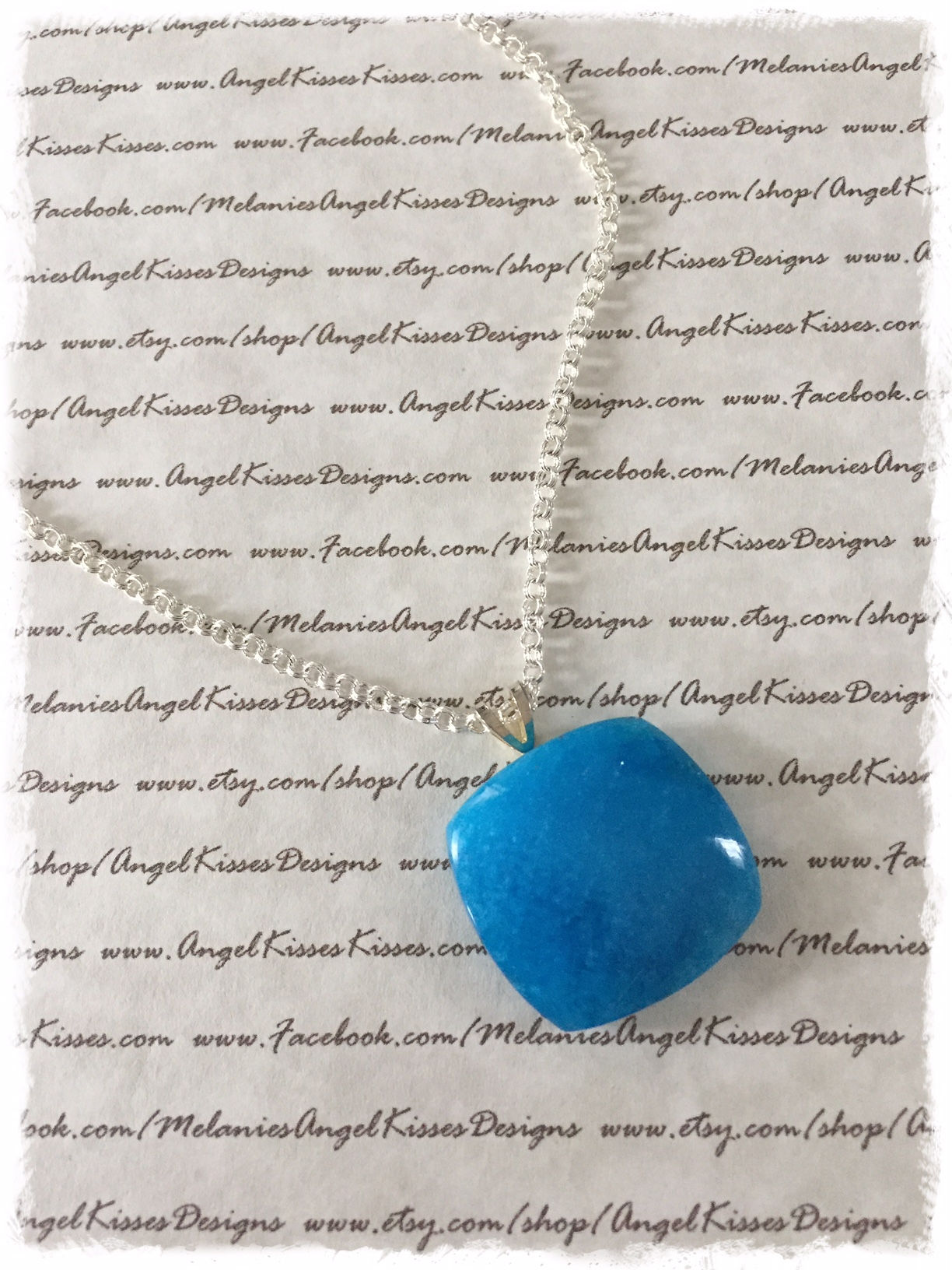 Gemstone Drop- Turquoise Bubble Square