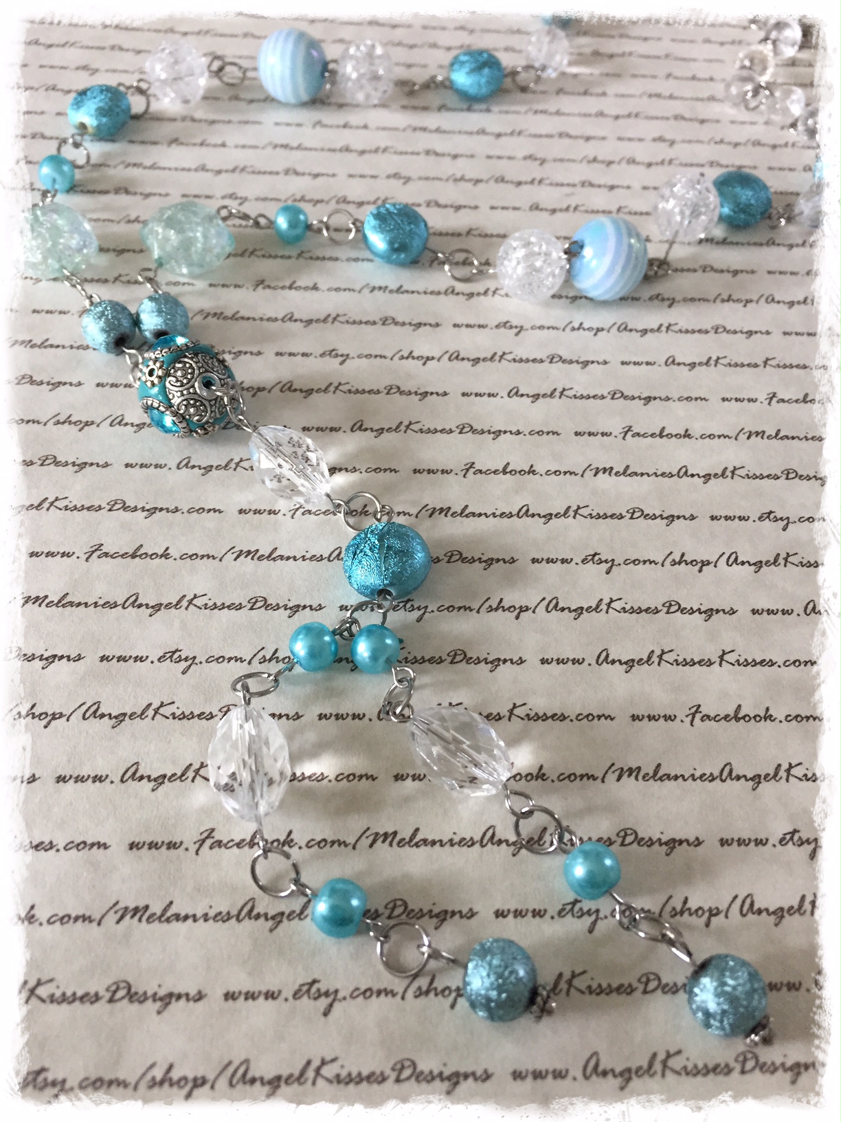 XL Beaded Aqua Ice