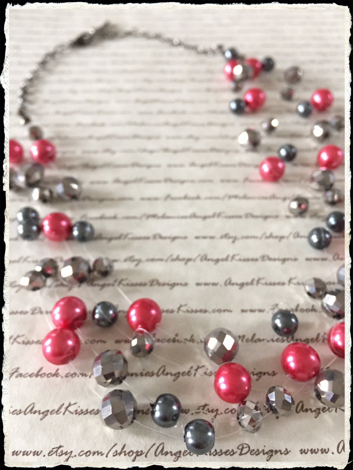 Floating Pearls- Raspberry Coal