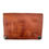 Thumbnail: Leather Credit Card Wallet- Vintage Brown Bull Skull "Believe"