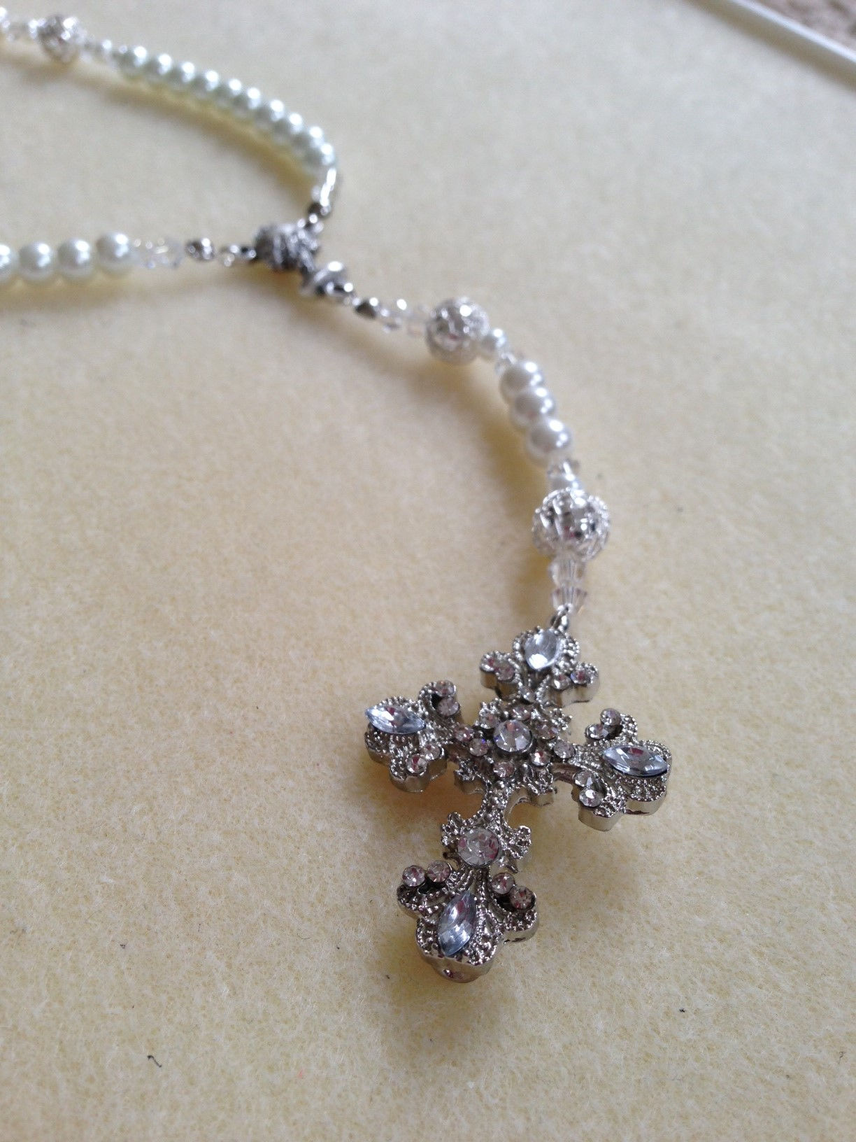 Pearl N Crystal Rosaries