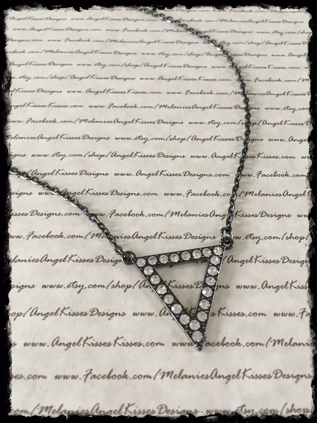 Gunmetal Rhinestone Triangle