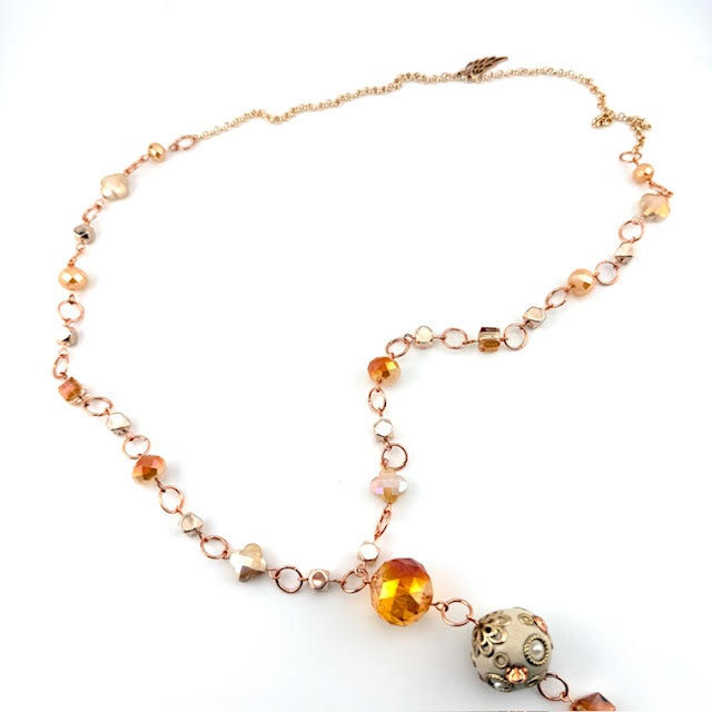 Thumbnail: Chunky Necklace- Blush N Rose Gold