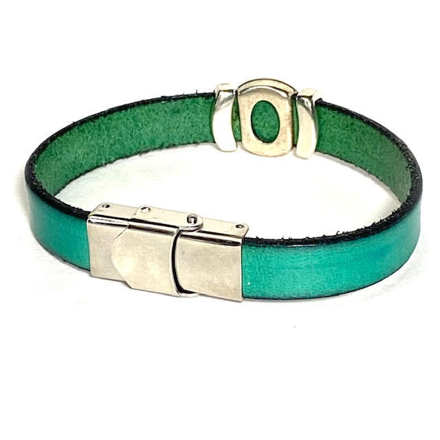Thumbnail: Luck O Irish Teal Leather Braclet