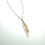 Thumbnail: Golden Rhinestone Feather Necklace- 28inch