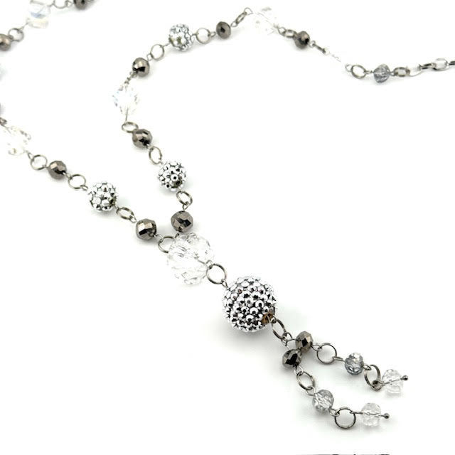 Thumbnail: Chunky Necklace- Silver N Crystal