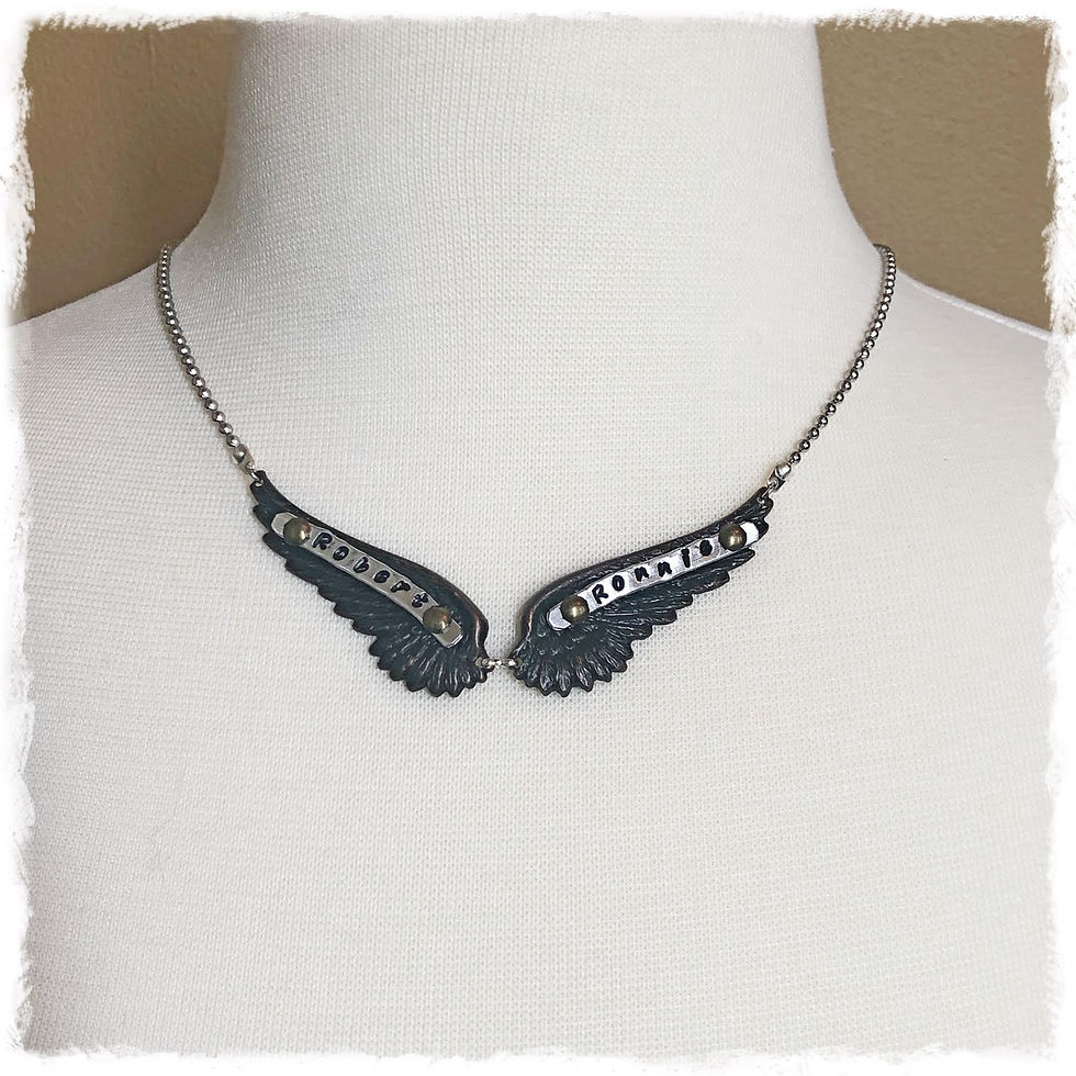 Thumbnail: "On Angel Wings" Stamped Necklace