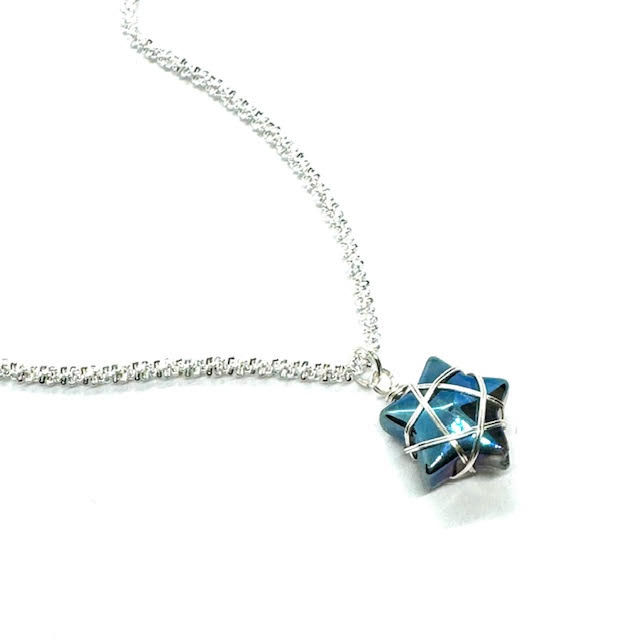 Thumbnail: Shooting Star Choker- Bright Silver Electric Blue