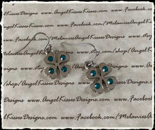 Thumbnail: Luck O the Irish Teal Swarovski Earrings