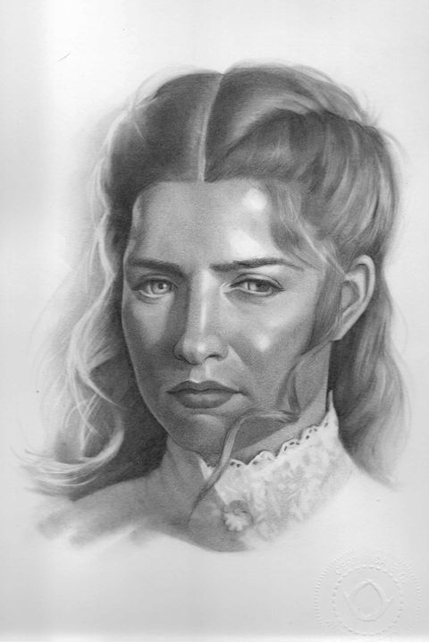 graphite drawing of a woman
