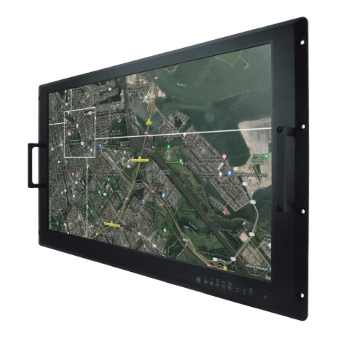 32" Rack Mount Protective Glass Defense Display Winmate W32L100-RKA3ML