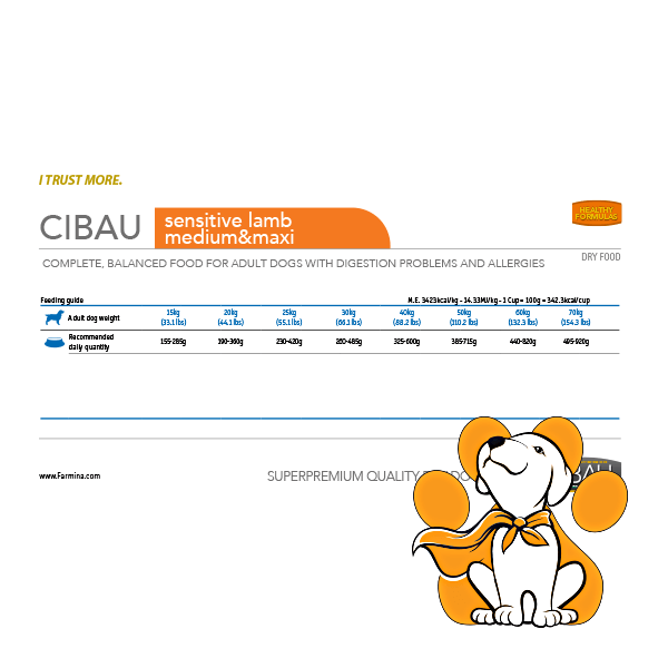 Thumbnail: CIBAU Sensitive Lamb tablica za hranu