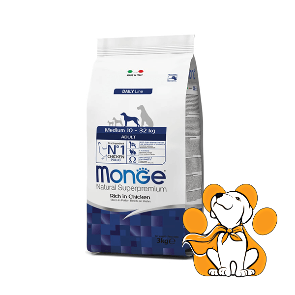 Monge Medium 10 - 32kg Adult 3kg, Granule za odrasle pse srednje veličine