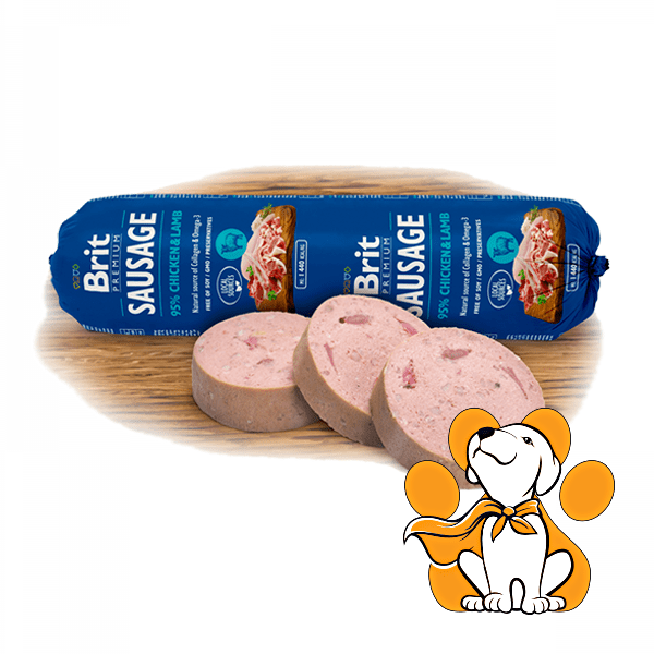 Brit Premium Sausage Chicken & Lamb 800g, Kompletna Mesna Kobasica za Pse