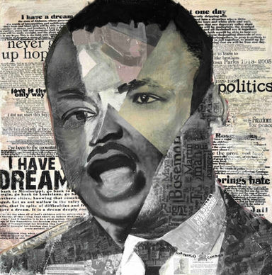 Mixed media: Collage and Aryclic
24'' 24''
Mixed media portraits by Nimisha Doongarwal of social changemakers and contemporary heroes, MLK