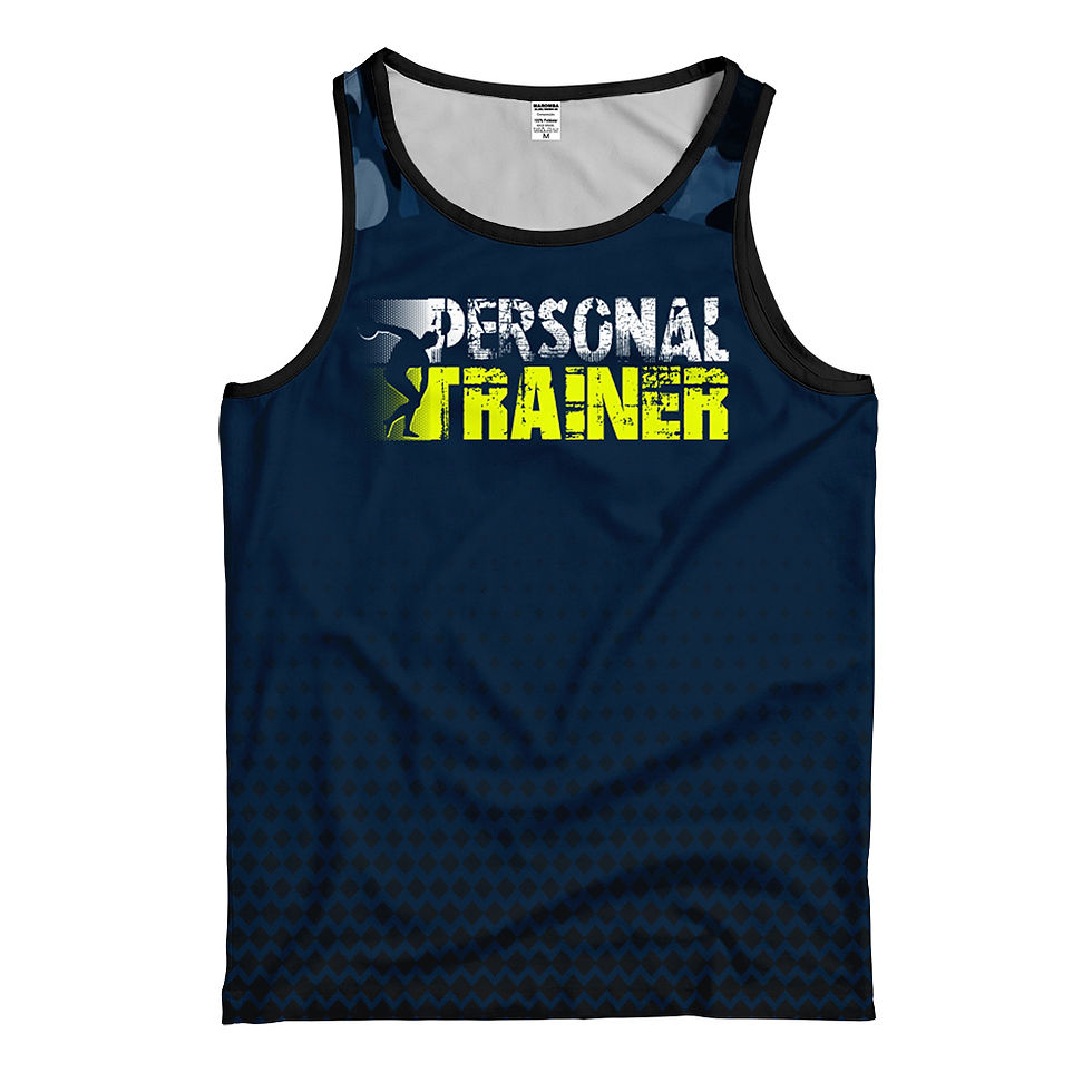 Miniatura: Regata Personal Trainer DryFit Tradicional LongLine Faculdade academia AZUL MARI