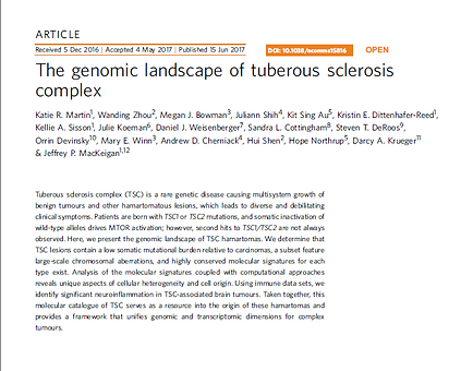 Nature Communications TSC genomics publication