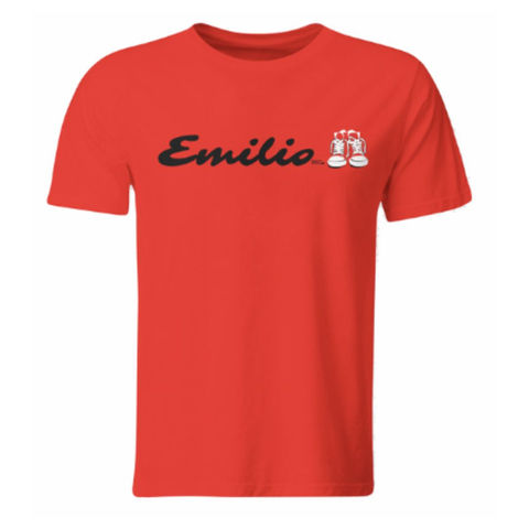 Front view of the Emilio Inc. 29 Red T-Shirt