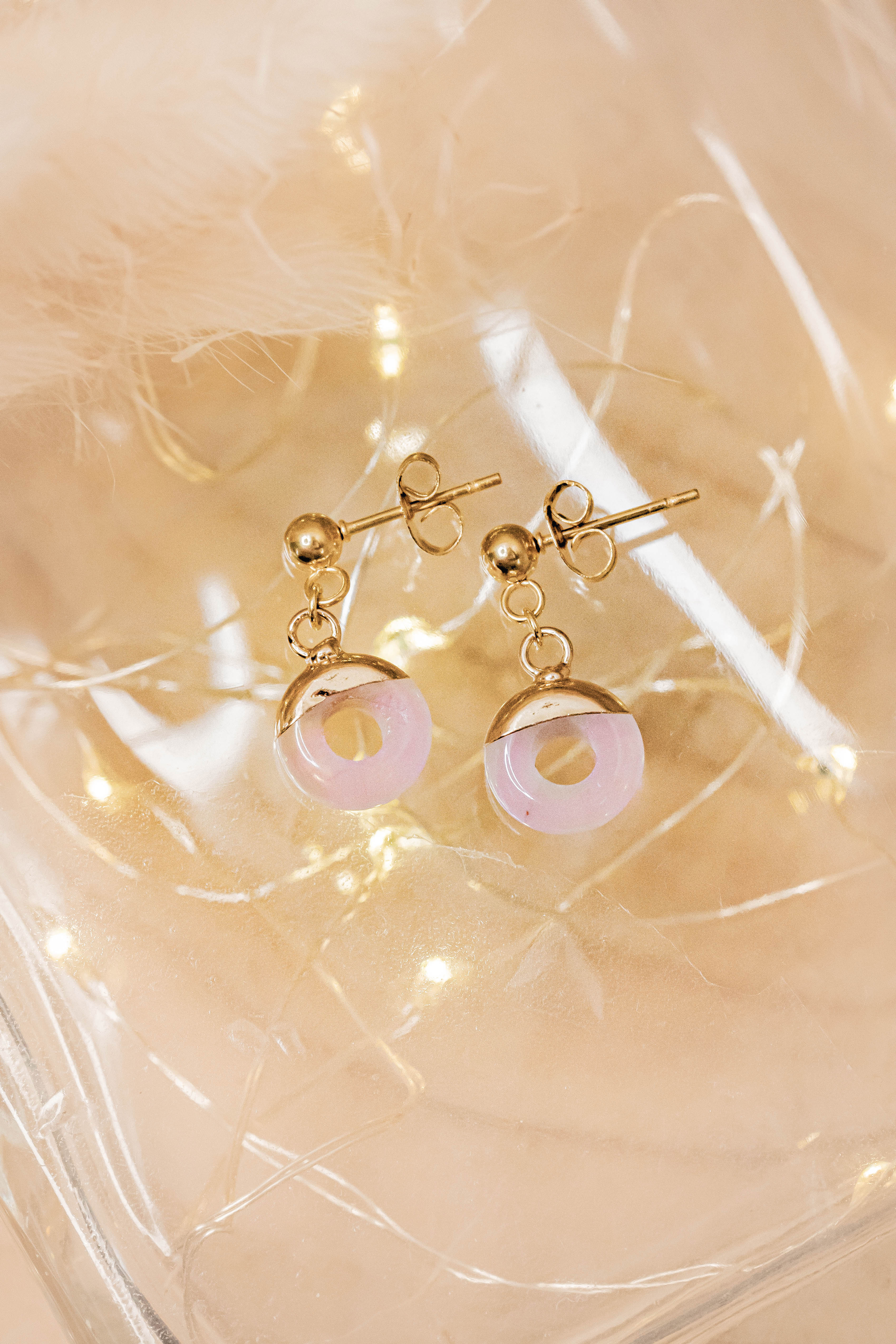 Boucles d'oreille Quartz rose