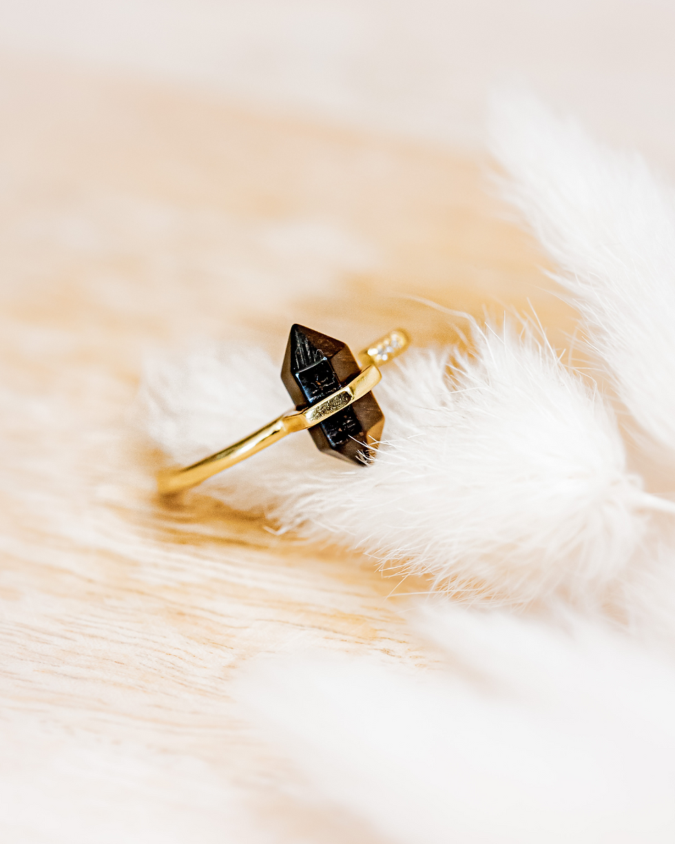 Bague pointe d'Oeil de Tigre