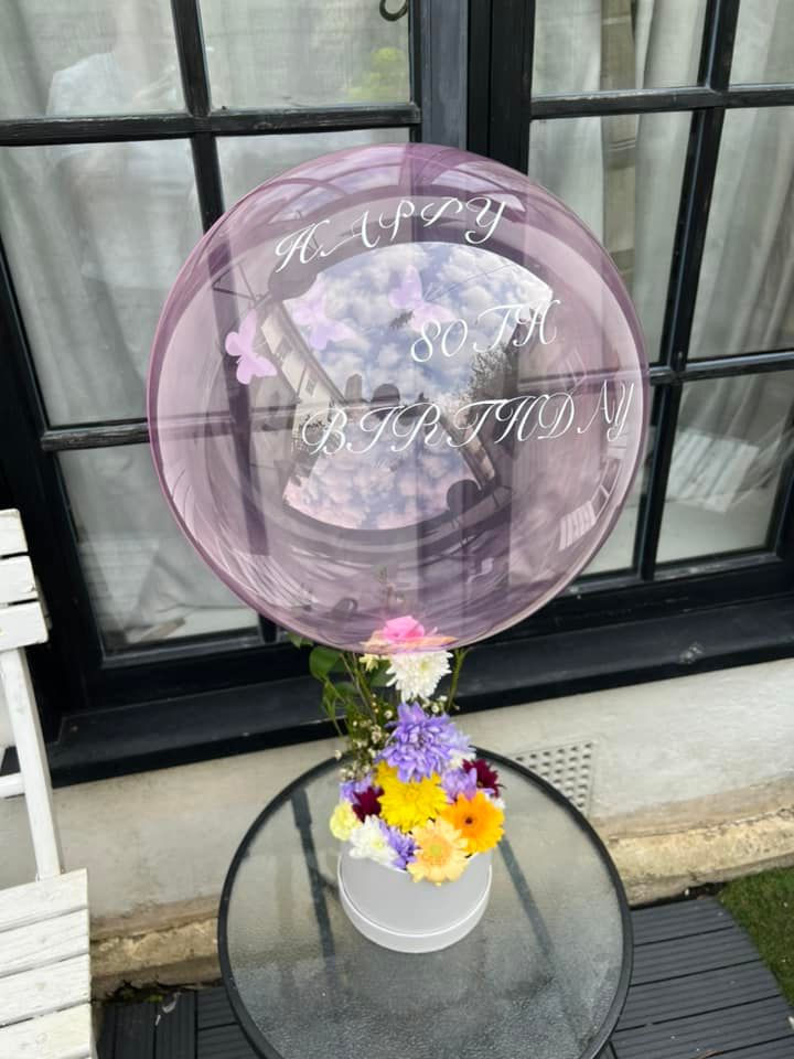 80th birthday flower balloon