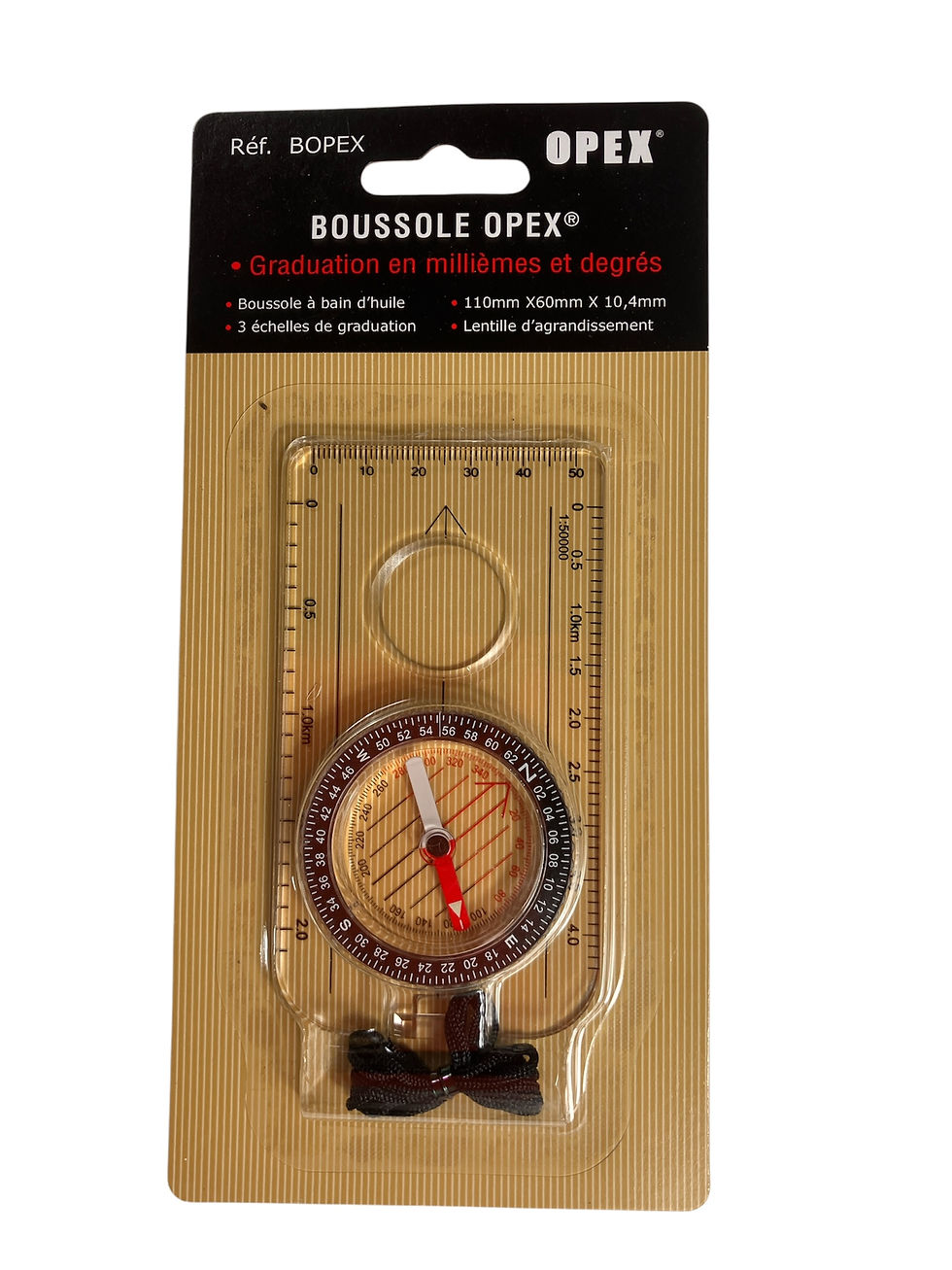 boussole millièmes et degrés