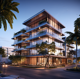 Imagined to rise elegantly in West Los Angeles, this 110,000 square foot, five-story creative office building architectural concept embodies the spirit of contemporary workplace design. It is a physical manifestation of innovation and forward-thinking, offering expansive open floor plans that cater to a dynamic range of business needs. The designed building is a bastion of energy efficiency, featuring passive solar design that maximizes the use of natural light while minimizing heat gain, and a cross-ventilation system that ensures a flow of fresh air, reducing the reliance on artificial climate control.