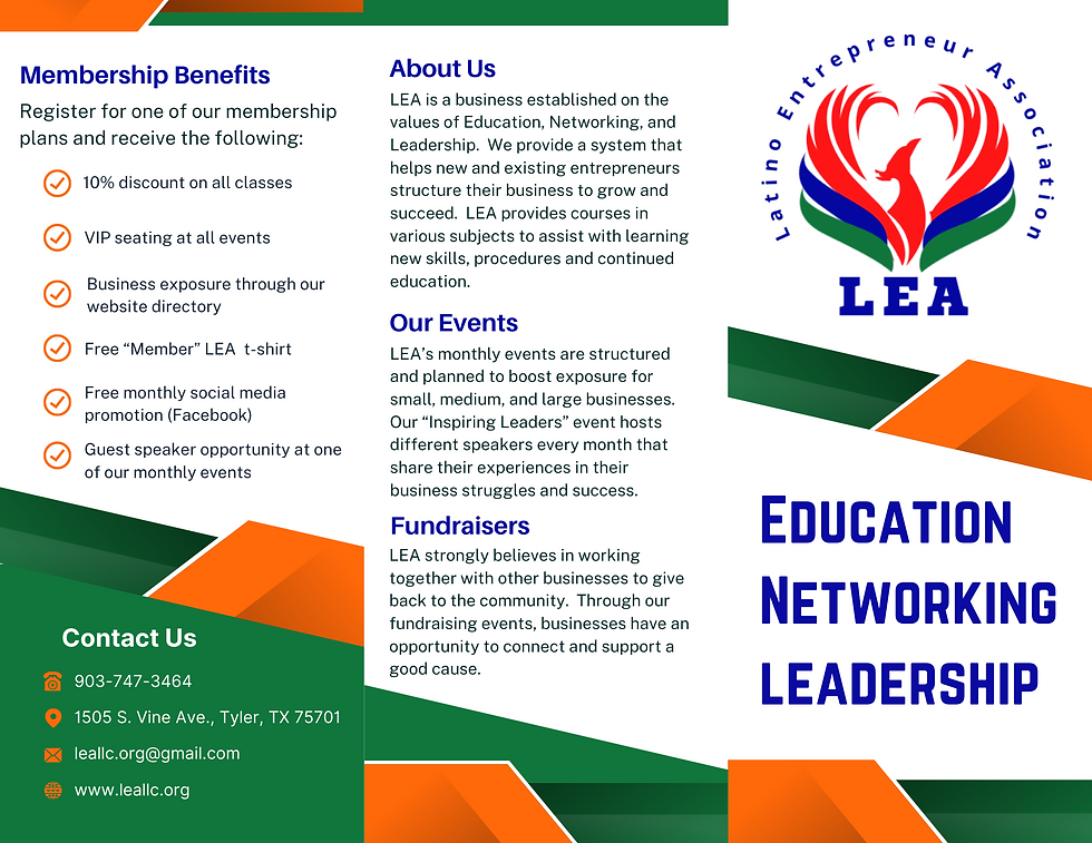 LEA - foldable brochure front