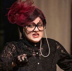 Abbie as Mrs. Furnival in Black Comedy