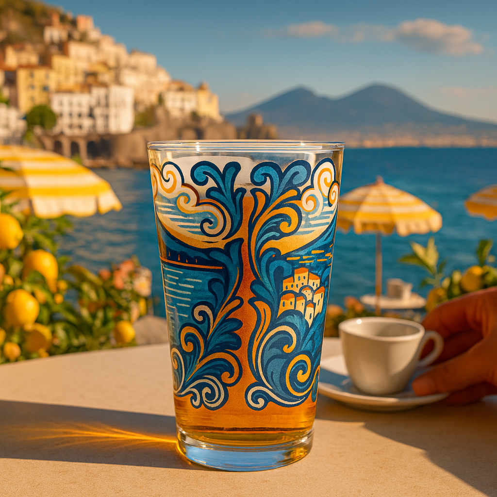 Vietri-Style Gulf of Naples Pint Glass