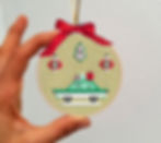 a 3" inch classic car Christmas ornament cross stitch pattern