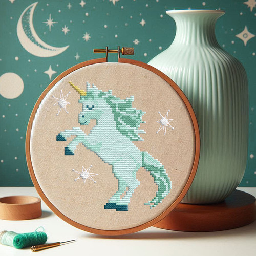 Small Unicorn Cross Stitch Pattern Easy Great For Beginners Mid