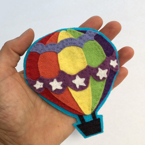 Rainbow pride hot air balloon felt patch pattern download pdf The
